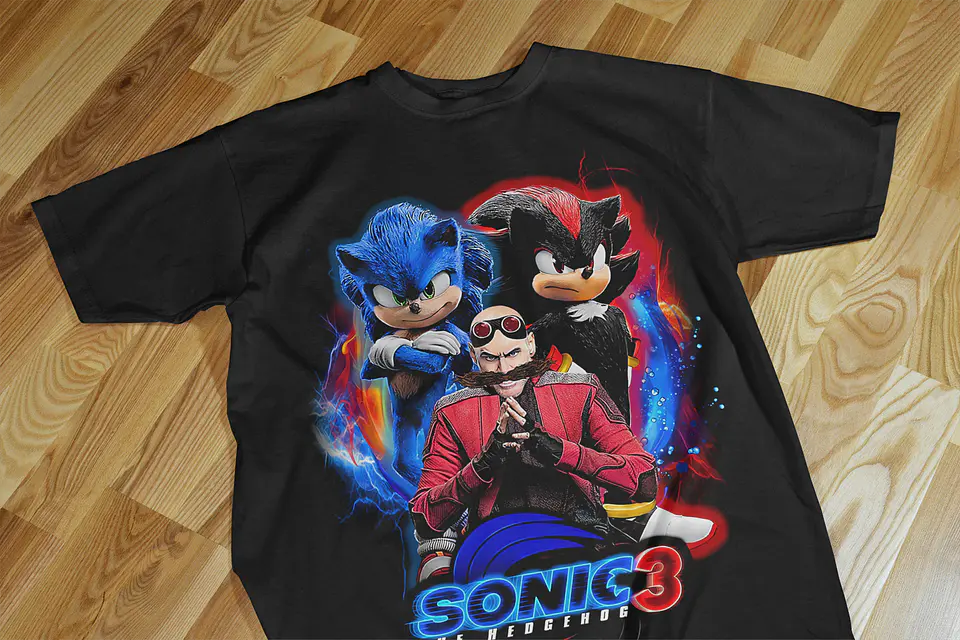 T-shirts Temáticas Inspiradas no Universo Sonic 3 ⚡🔥 4