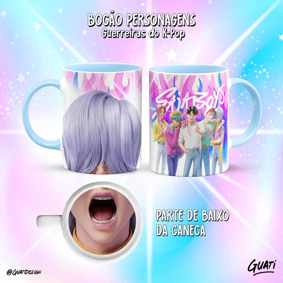 Canecas K-Pop Demon Hunters & Saja Boys – Coleção Bocão Personagens 🎤✨ 1