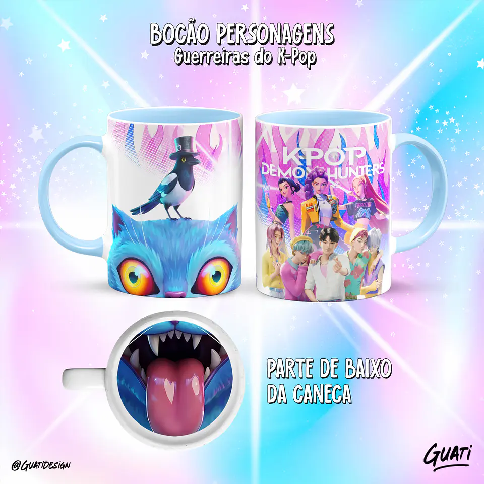 Canecas K-Pop Demon Hunters & Saja Boys – Coleção Bocão Personagens 🎤✨ 3
