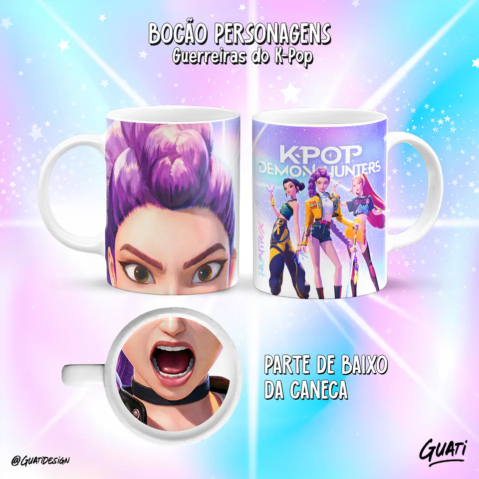 Canecas K-Pop Demon Hunters & Saja Boys – Coleção Bocão Personagens 🎤✨ 4