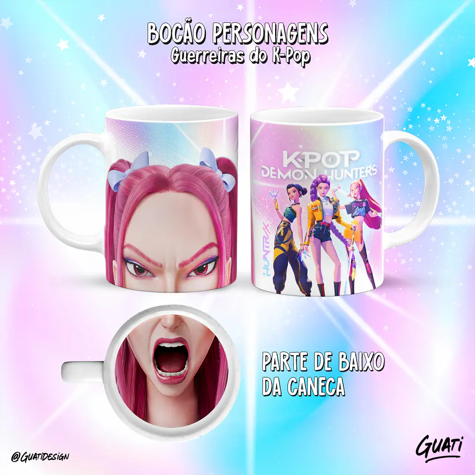 Canecas K-Pop Demon Hunters & Saja Boys – Coleção Bocão Personagens 🎤✨ 5