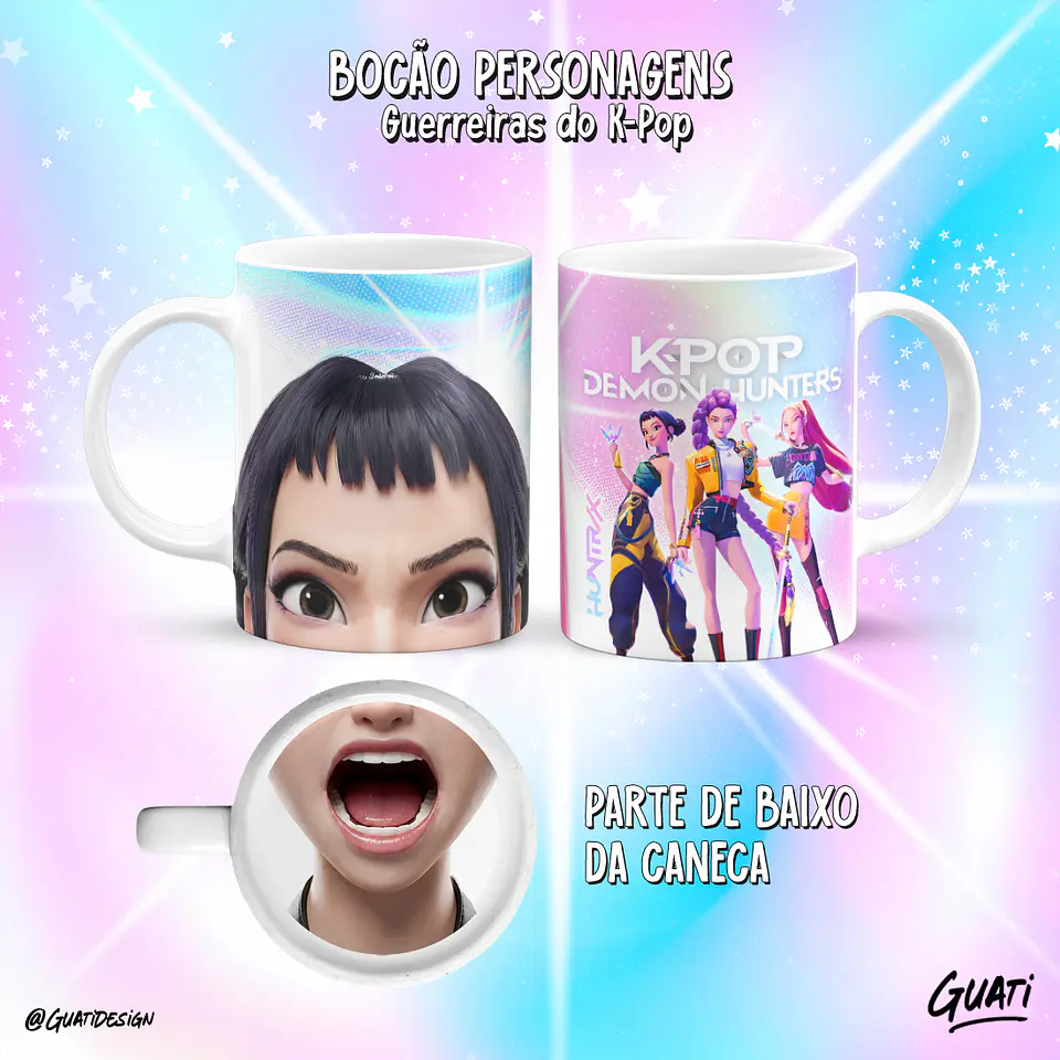 Canecas K-Pop Demon Hunters & Saja Boys – Coleção Bocão Personagens 🎤✨ 6