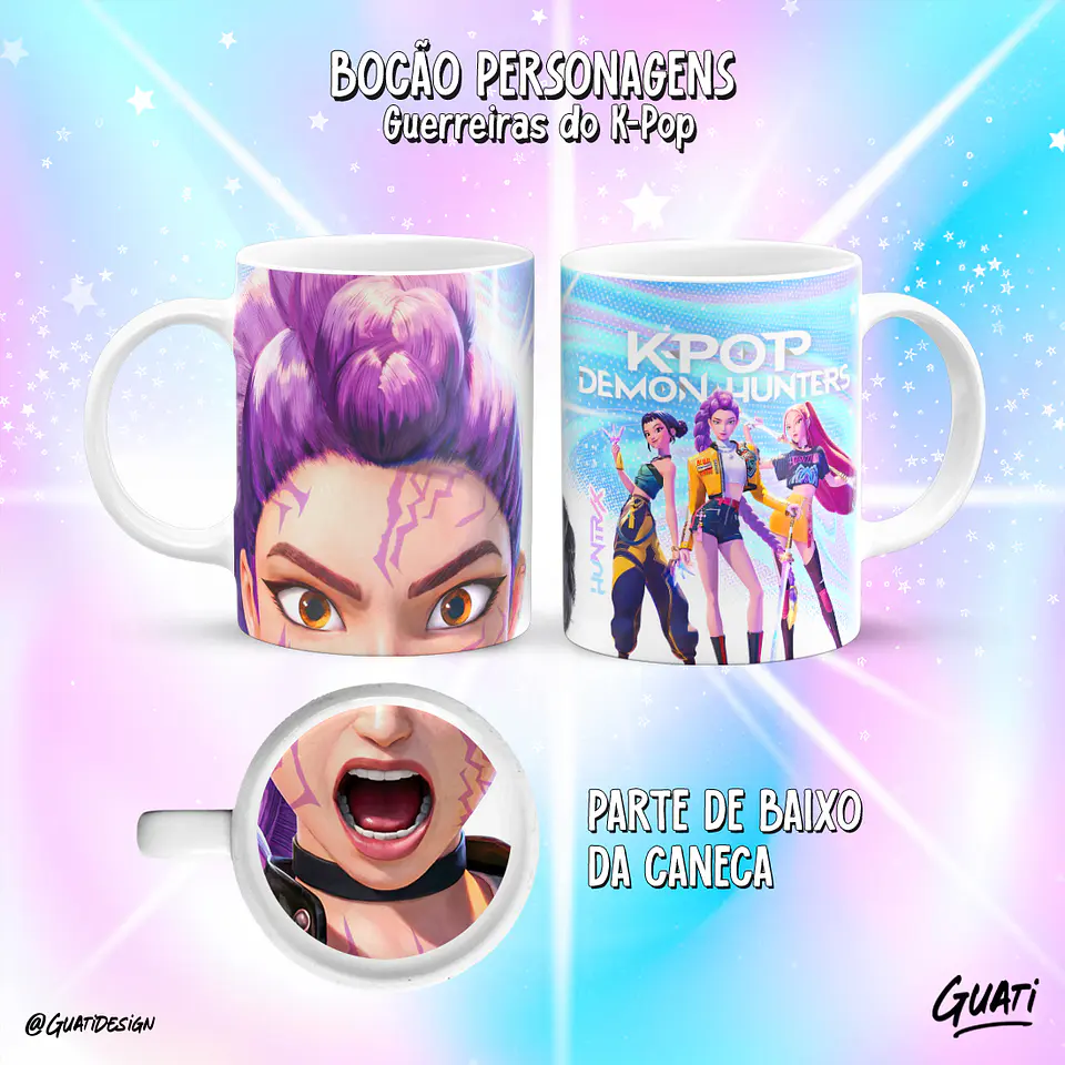 Canecas K-Pop Demon Hunters & Saja Boys – Coleção Bocão Personagens 🎤✨ 7