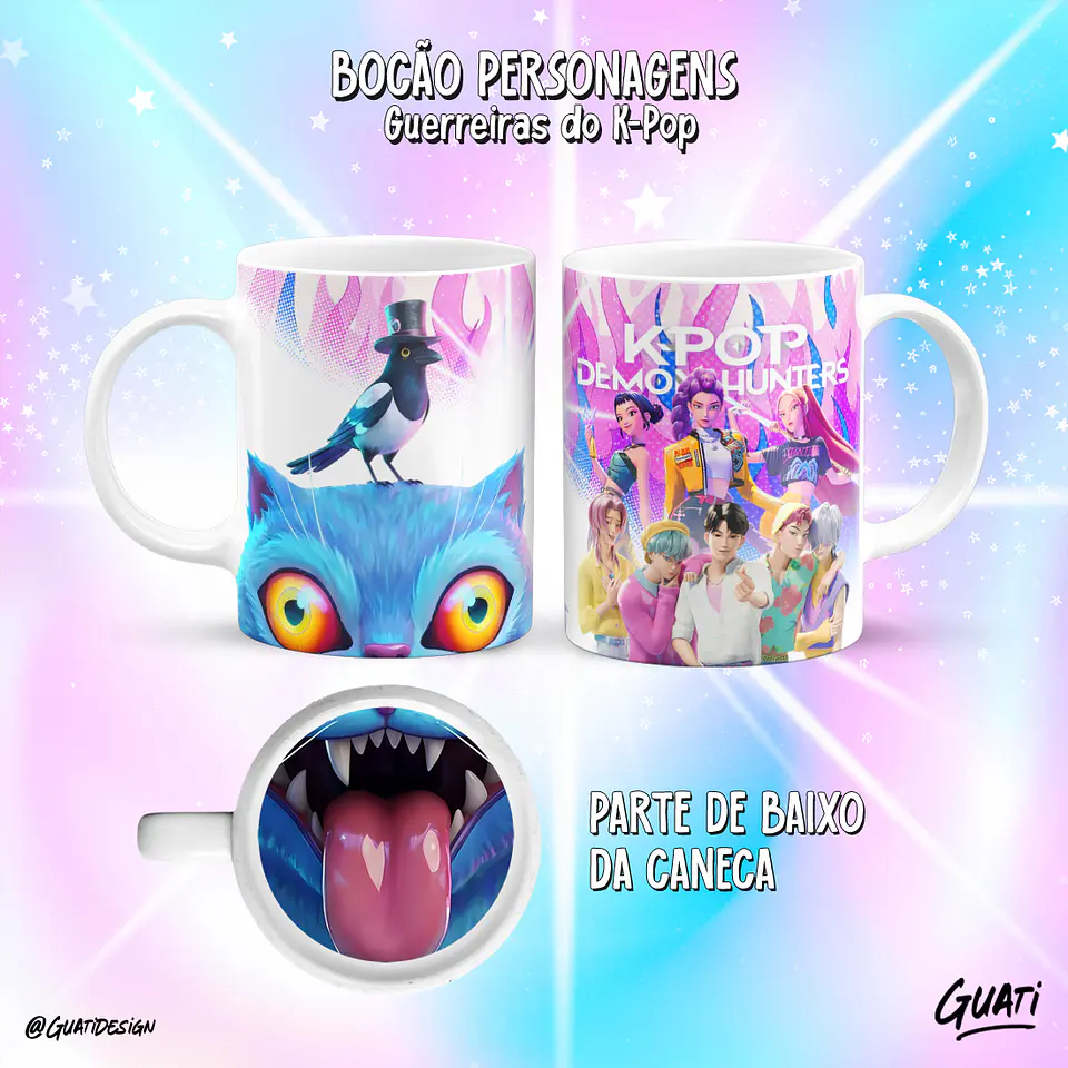 Canecas K-Pop Demon Hunters & Saja Boys – Coleção Bocão Personagens 🎤✨ 13