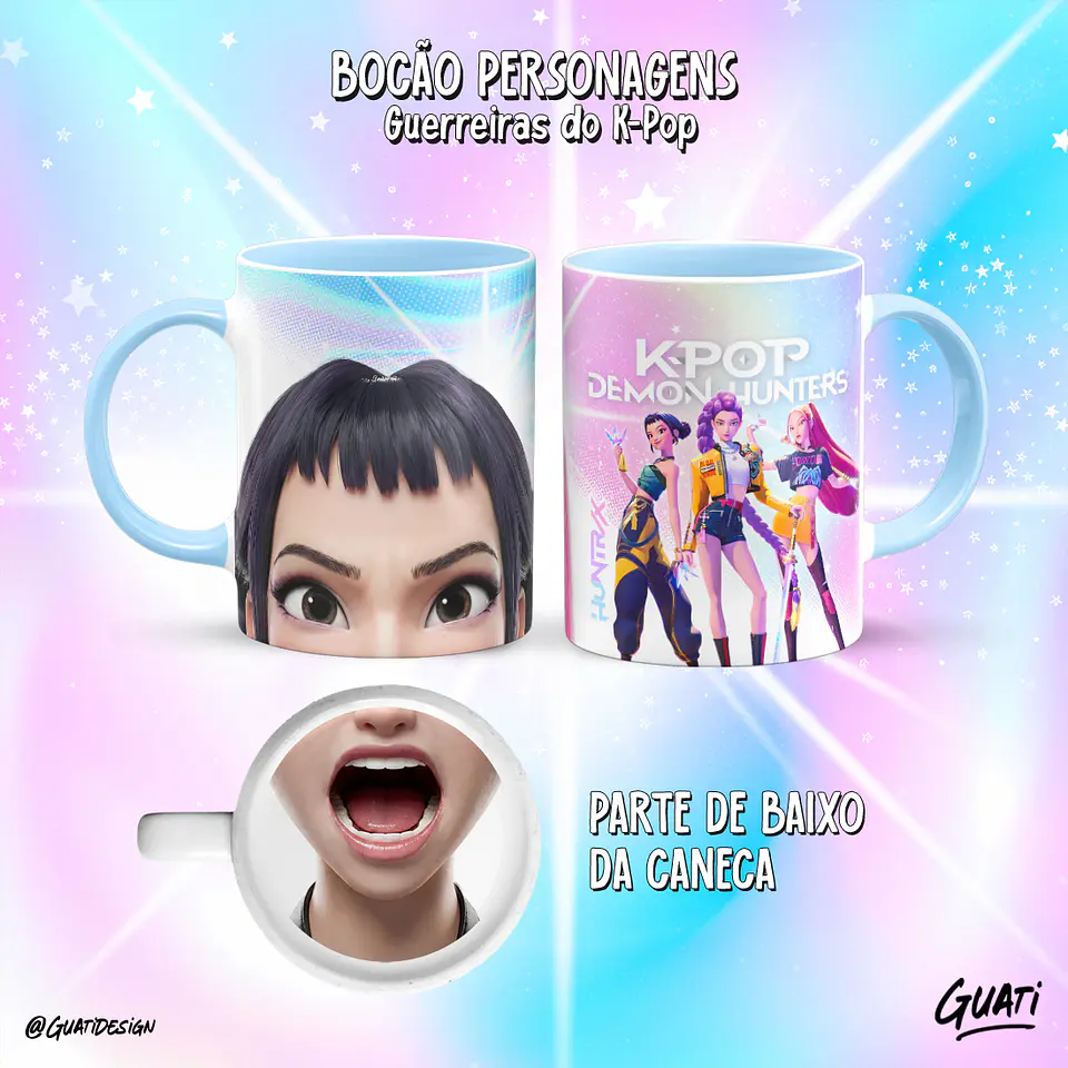 Canecas K-Pop Demon Hunters & Saja Boys – Coleção Bocão Personagens 🎤✨ 16