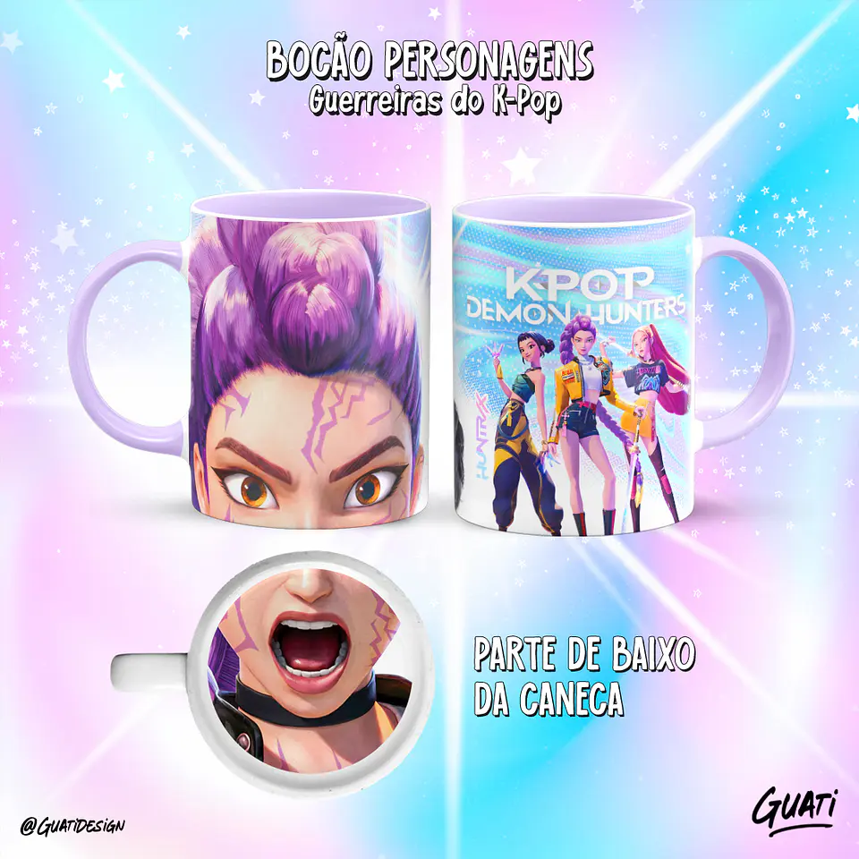 Canecas K-Pop Demon Hunters & Saja Boys – Coleção Bocão Personagens 🎤✨ 17