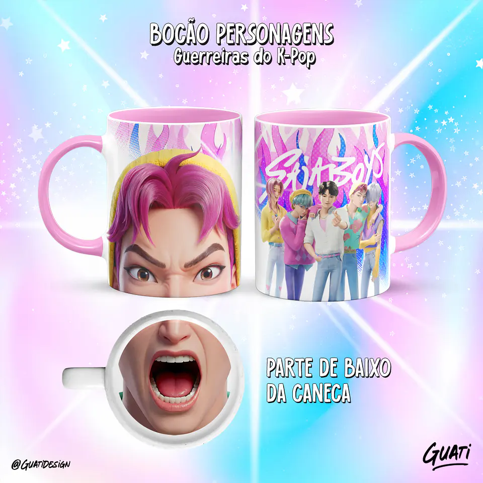 Canecas K-Pop Demon Hunters & Saja Boys – Coleção Bocão Personagens 🎤✨ 19