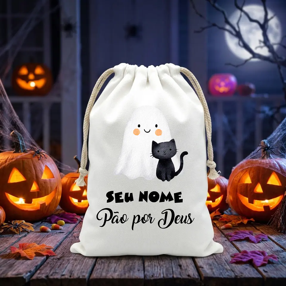 Saco Pão por Deus Personalizado com Nome – Coleção Especial Halloween 4
