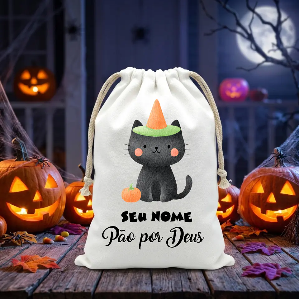 Saco Pão por Deus Personalizado com Nome – Coleção Especial Halloween 7