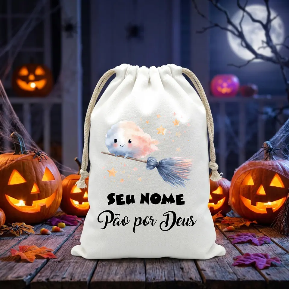 Saco Pão por Deus Personalizado com Nome – Coleção Especial Halloween 9
