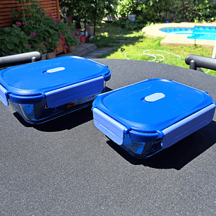 Contenedor  hermético de vidrio rectangular 500 ml