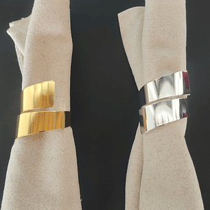 Porta servilleta dorado y plateado