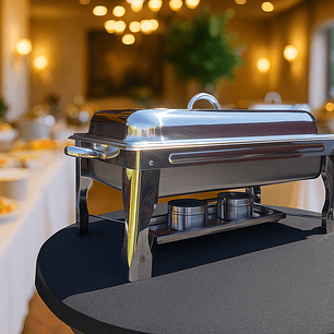 Chafer buffet plegable de acero inoxidable