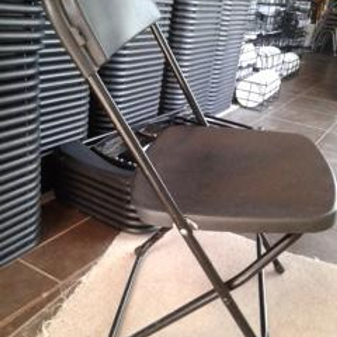 Sillas plegables USADAS polipropileno negras 2