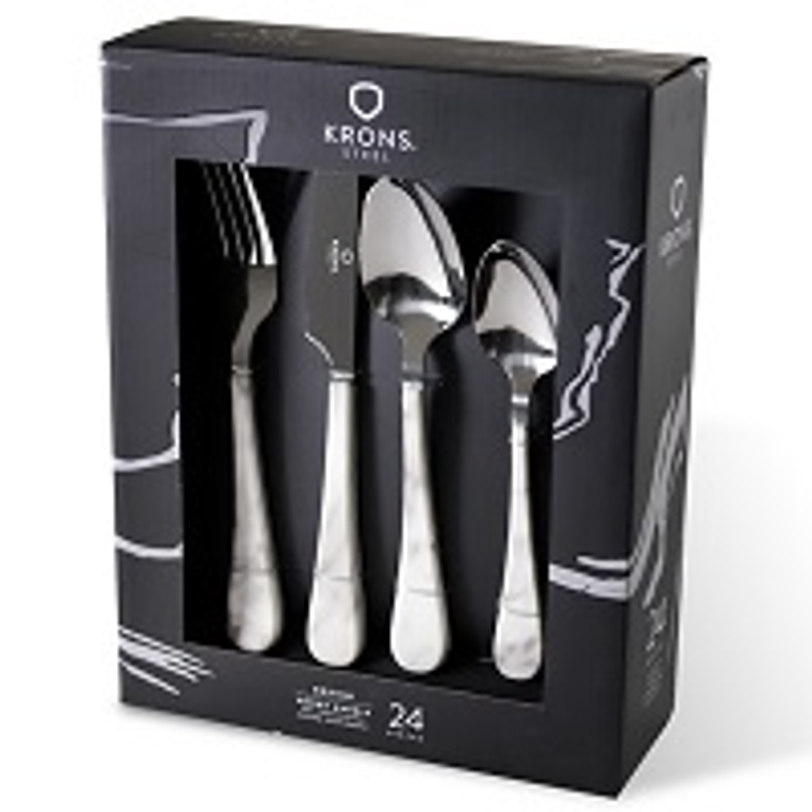 SET CUBIERTOS X 24 PZ SMOKE MARBLE 32100007    INVS 1