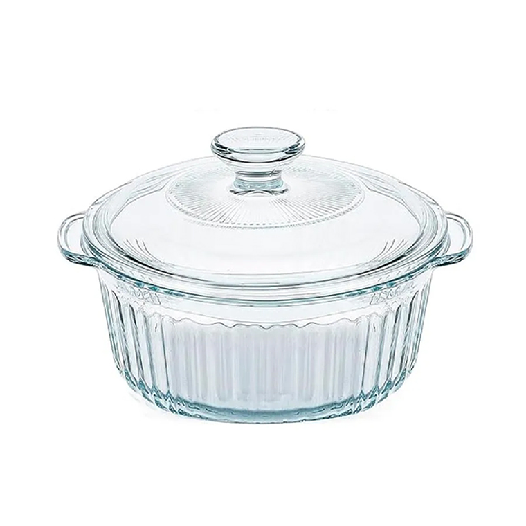 CACEROLA VIDRIO BOROSILICATO REDONDA P/HORNEAR 1.6L  #GC-1600 1