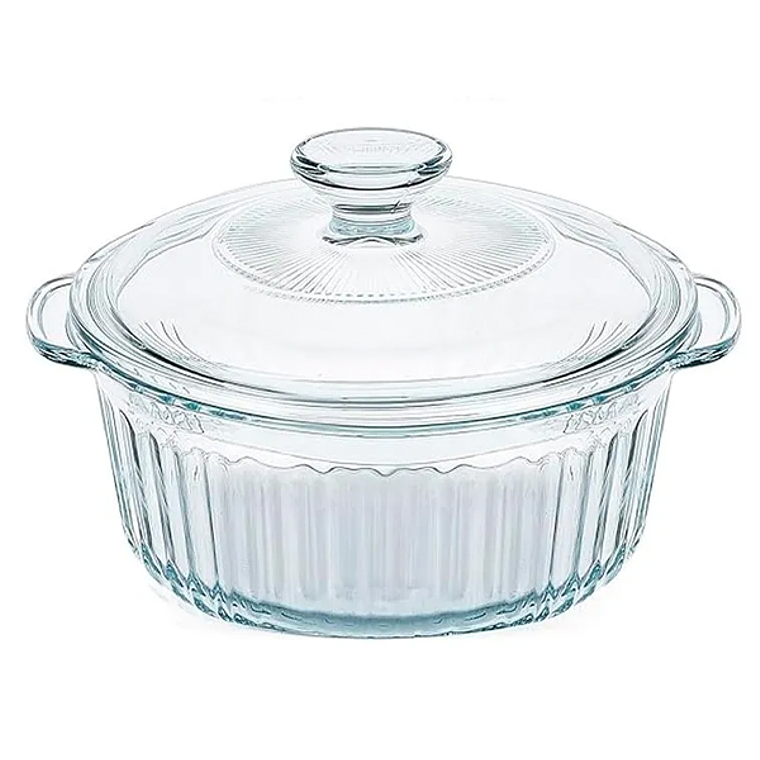 CACEROLA VIDRIO BOROSILICATO REDONDA P/HORNEAR 2.4L  #GC-2400 1