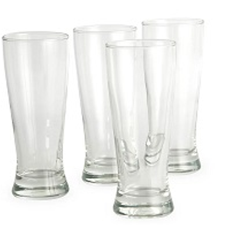 VASO CERVECERO PILSNER  0122  C/BANDEJA X 4 PZ ORANGE 1