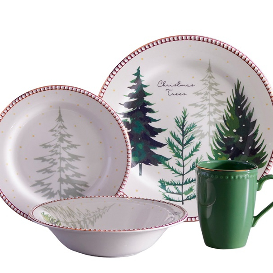 VAJILLA 4/16 CHRISTMAS TREES VL129I040116 NAV HOGAR 1