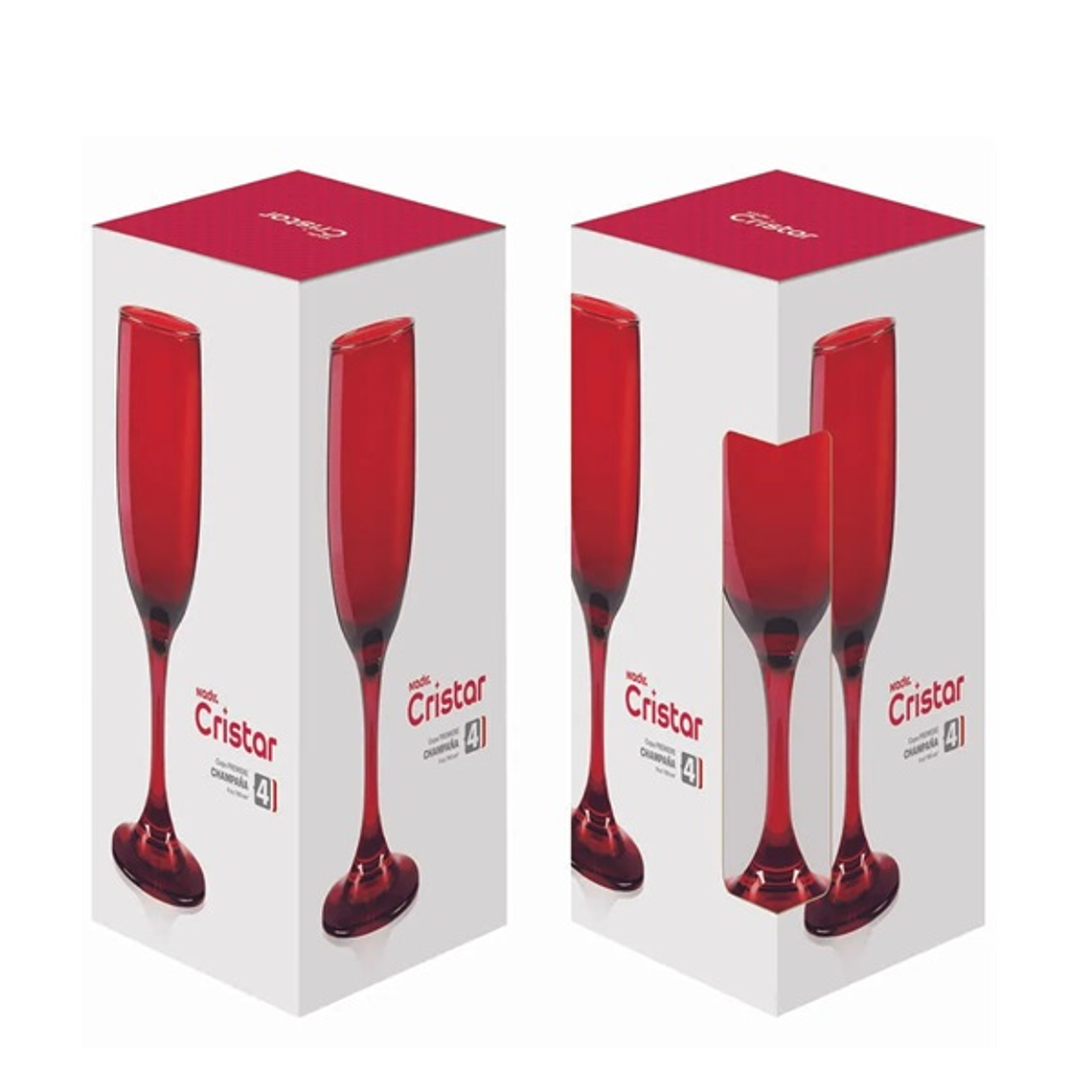 SET X 4 COPAS CHAMPAÑA PREMIERE ROJO 6.15 ONZ 4640EC4RJ 1