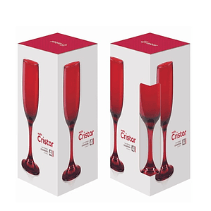 SET X 4 COPAS CHAMPAÑA PREMIERE ROJO 6.15 ONZ 4640EC4RJ