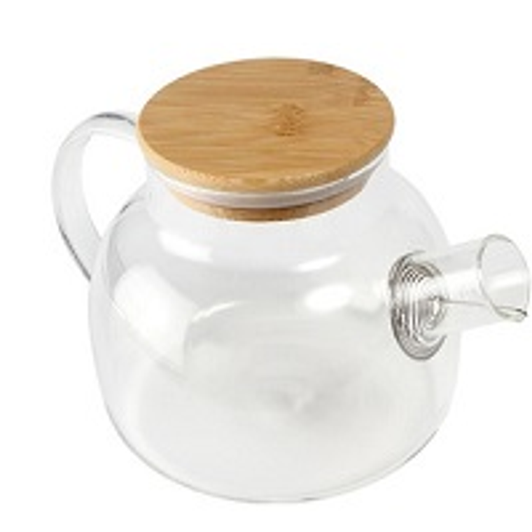 TETERA VIDRIO REFRACT RECTA 1200 ML T/MADERA  ASY-HZ1200 1