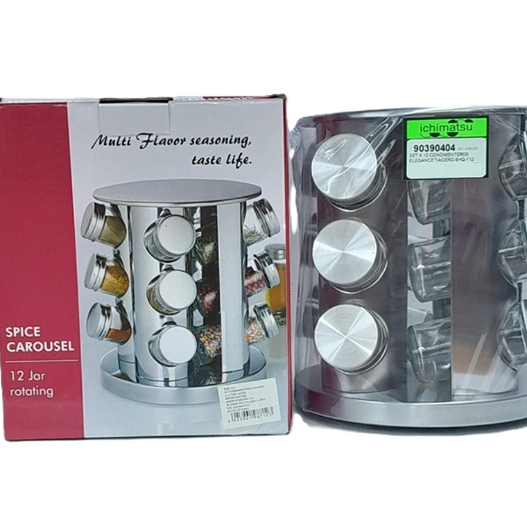 SET X 12 CONDIMENTEROS ELEGANCE T/ACERO BHQ-Y12 1