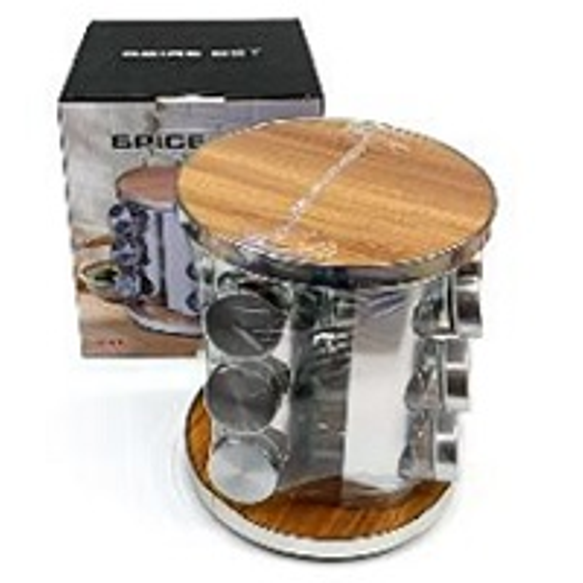 SET X 12 CONDIMENTEROS T/ACERO B/MADERA BHQ-Y12M 1