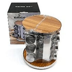 SET X 12 CONDIMENTEROS T/ACERO B/MADERA BHQ-Y12M