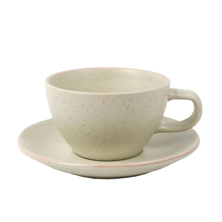 TAZA C/PLATO TE 300 ML HOTELWARE SAND GF04 1
