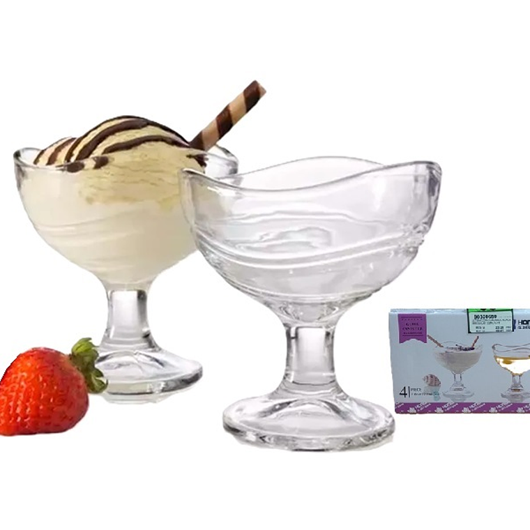 SET X 4 COPA CUADRADO BORDE IRREGULAR 222ML IC-16 1