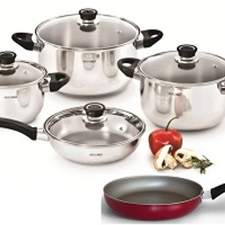 JGO INOXSET 8 PZ.F/DIFUS.T/VIDRIO+SARTEN GRIS #24 (0880010133)RECORD 1