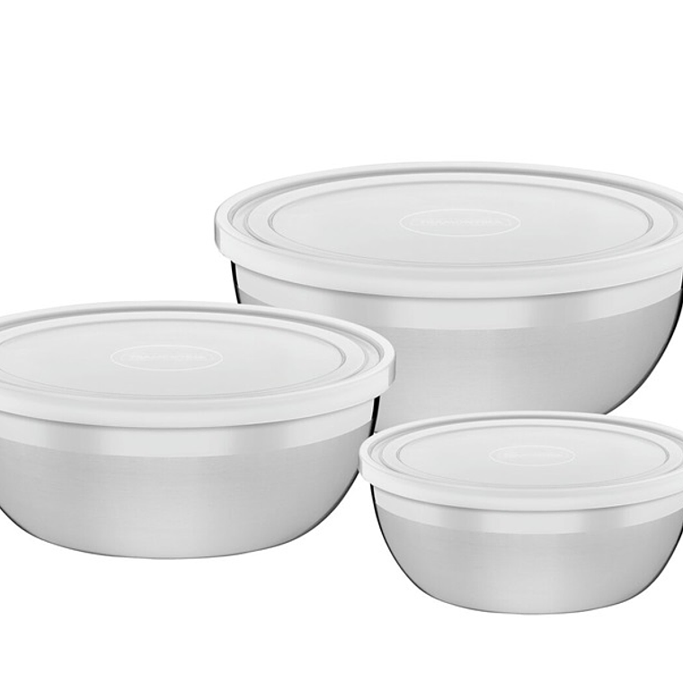 JGO BOWL A/C C/TAPA PLAST.X3 PZA (14-18-20CM) (64220/160) 1