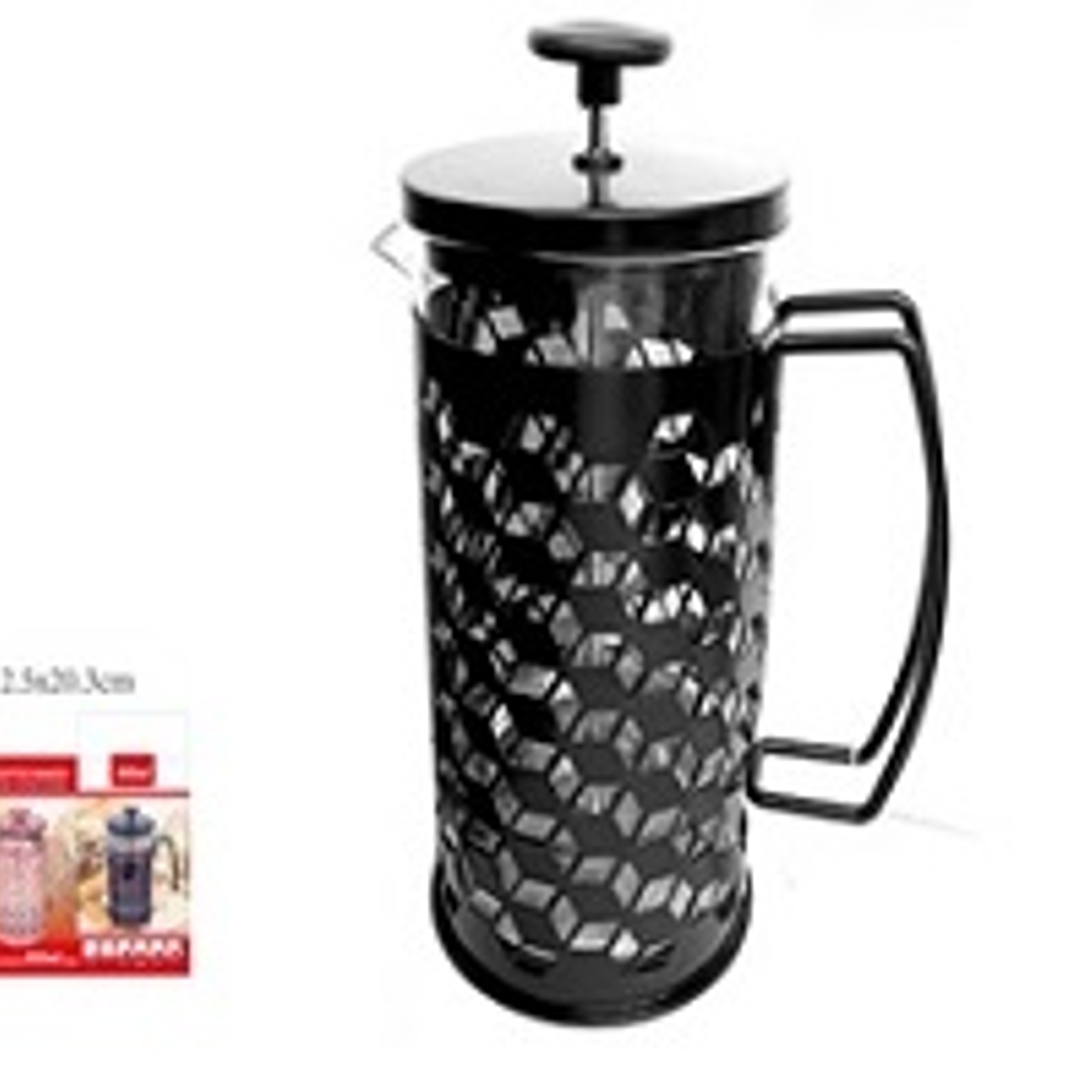 CAFETERA FRANCESA PISTON 600 CC  VIDRIO-ACERO PINTAD CES-Q600 1