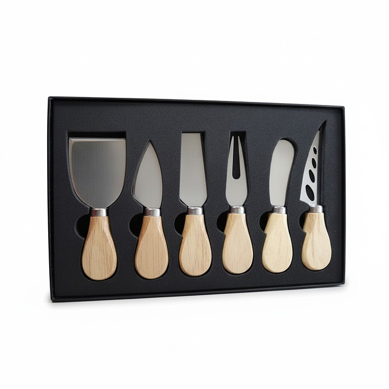 JGO UTENSILIOS P/QUESO X 6 PZ CON M/MADERA  AOV9098 1