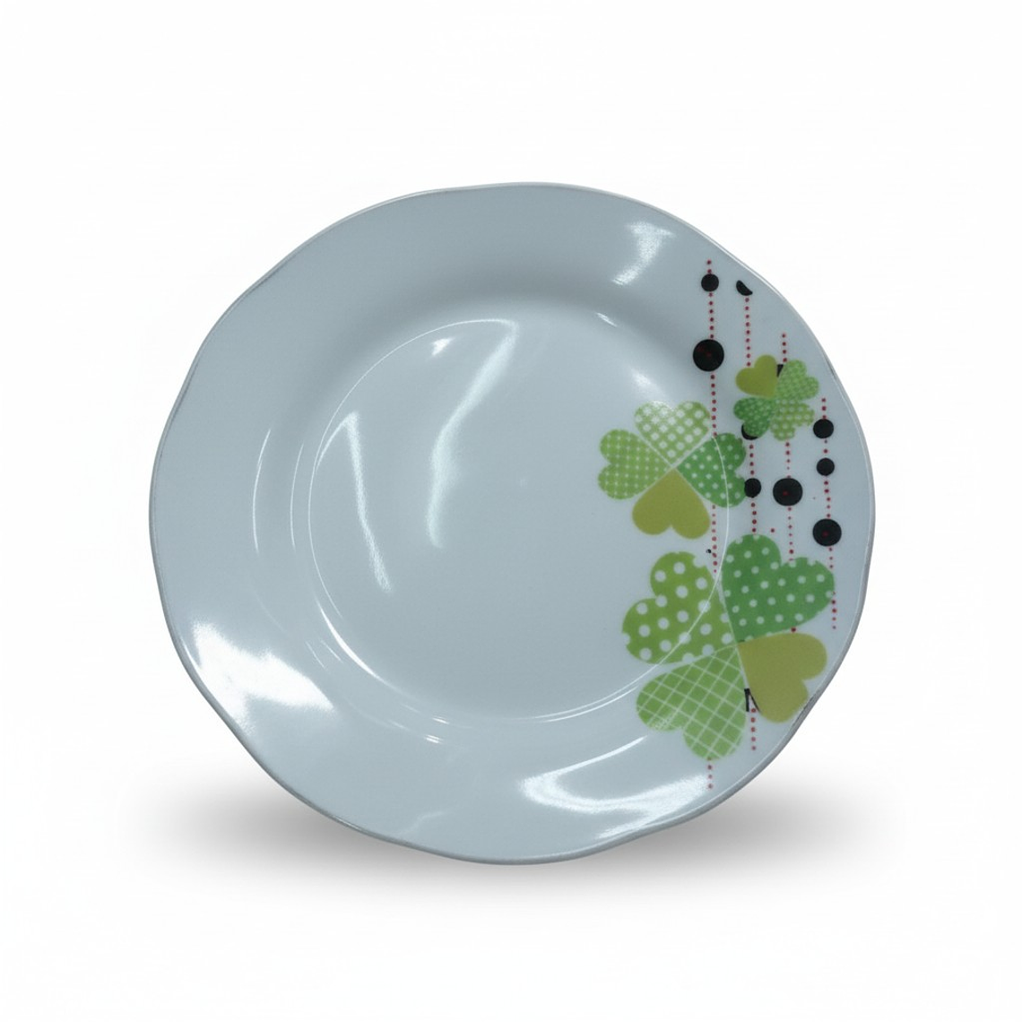 PLATO TENDIDO LOZA 9\ MOD. S-002 CORAZON VERDE          737