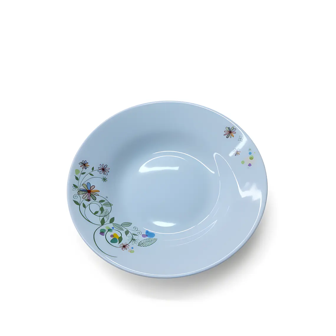 PLATO HONDO LOZA DECORADO 9