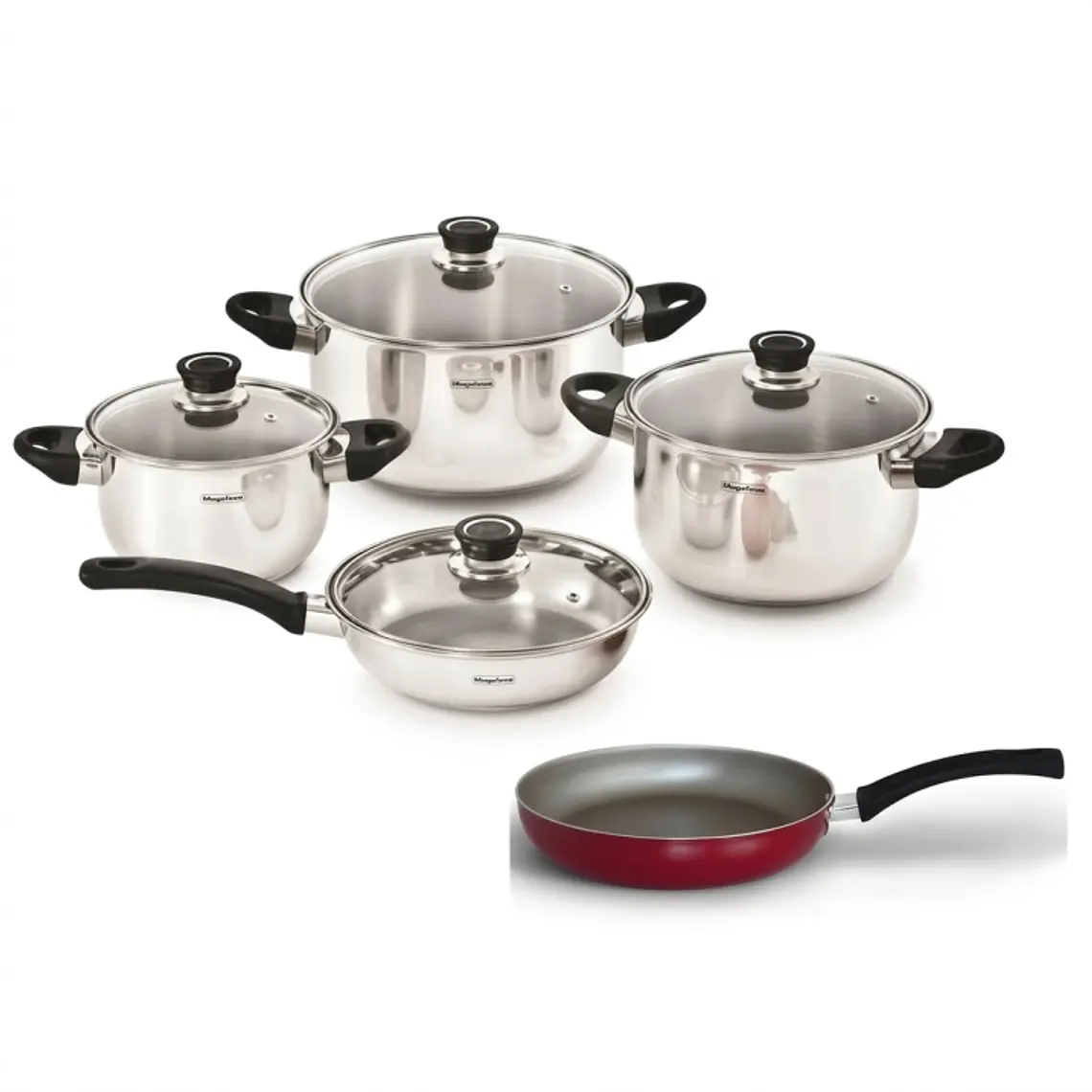 JGO INOXSET 8 PZ.F/DIFUS.T/VIDRIO+SARTEN GRIS #24 (0880010133)RECORD 1