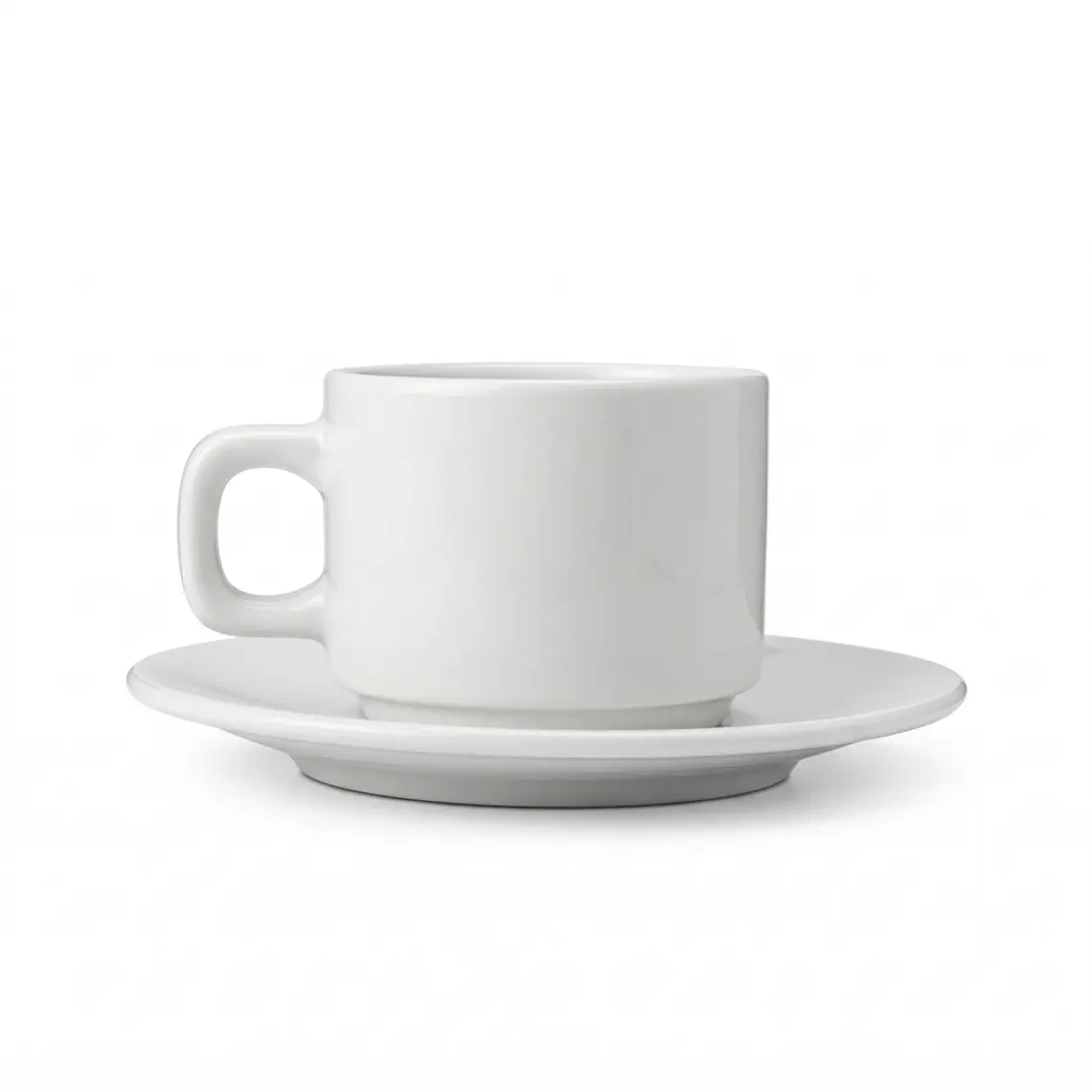 TAZA CON PLATO PARA TÉ AMERICANA BLANCO 250 ML 1