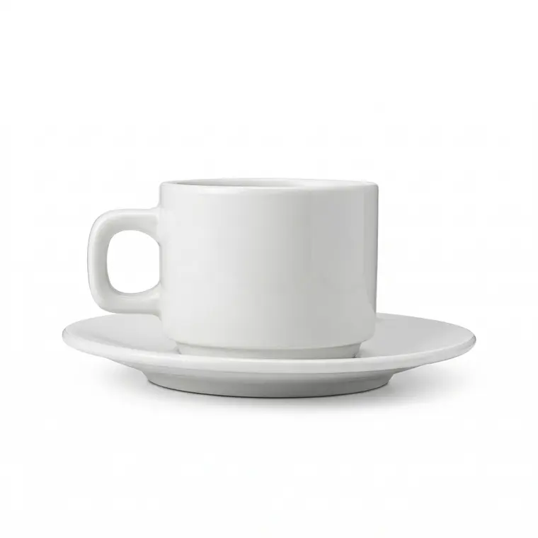 TAZA CON PLATO PARA TÉ AMERICANA BLANCO 250 ML 1