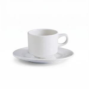 TAZA CON PLATO PARA TÉ ACTUALITE BLANCO 240 ML