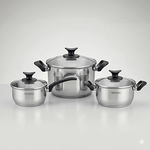 JGO OLLAS T/VIDRIO X 6PZ BAQ. ALLEGRA (65920/296) + SARTEN 28 C/E