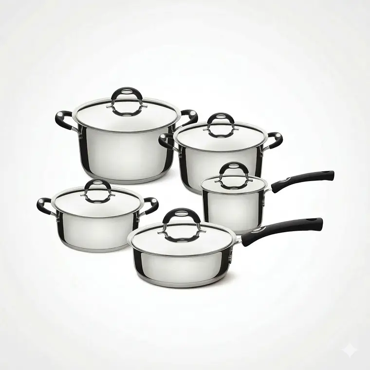 JGO OLLAS DUO SILICONE X 10 PZA A/INOX 65480/036 + JARRA 1LT EXACTA 61636/105 1