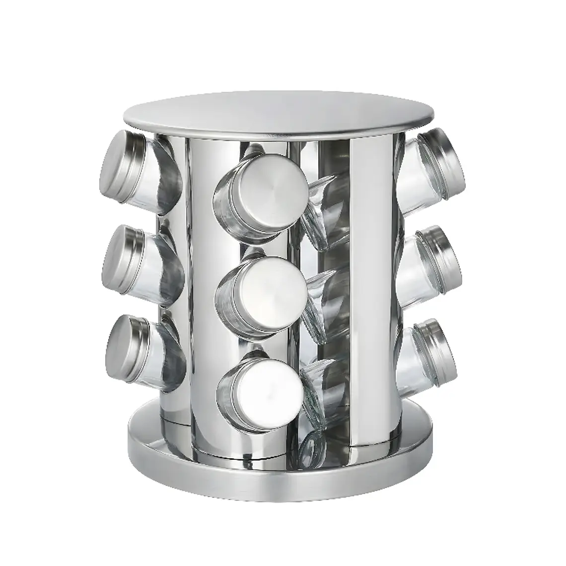 JUEGO DE 12 CONDIMENTEROS ELEGANCE CAROUSEL CON TAPA DE ACERO 1