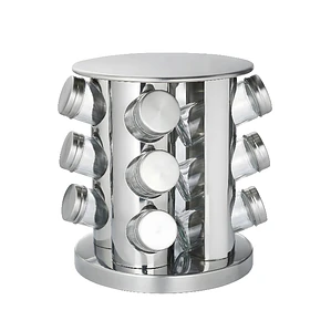 JUEGO DE 12 CONDIMENTEROS ELEGANCE CAROUSEL CON TAPA DE ACERO