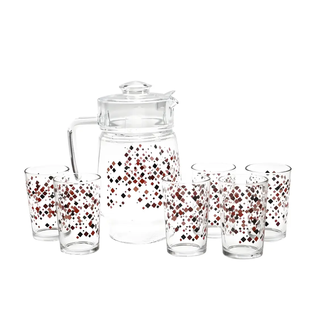 JGO JARRA X 7 PZ (JARRA 1650ML+6 VASOS 215ML) DEC SPARK RED MJT-CH568/07P GB 1