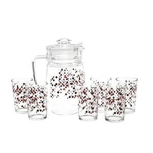 JGO JARRA X 7 PZ (JARRA 1650ML+6 VASOS 215ML) DEC SPARK RED MJT-CH568/07P GB