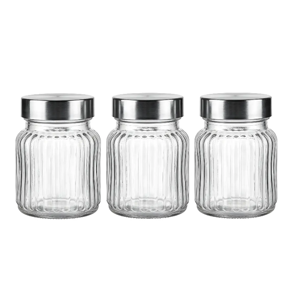 JUEGO DE 3 FRASCOS TAPA METALIZADA 280 ML 1