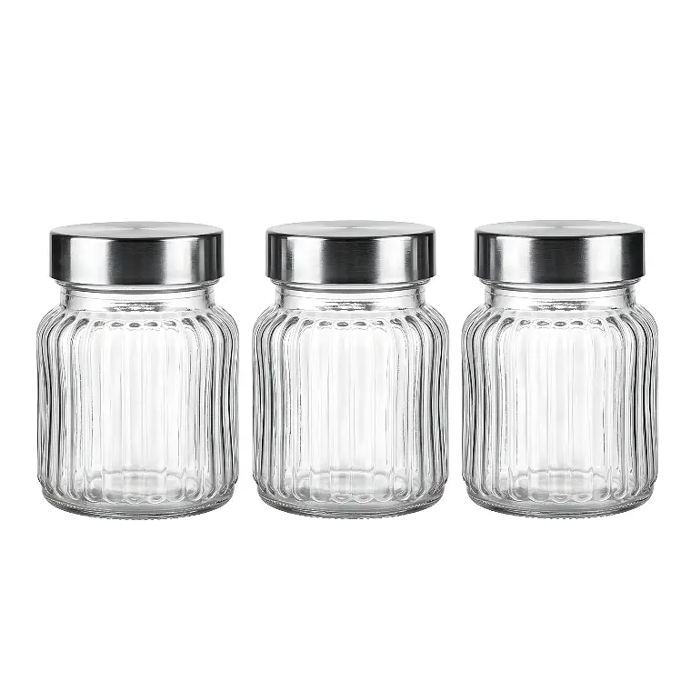 JUEGO DE 3 FRASCOS TAPA METALIZADA 280 ML 1