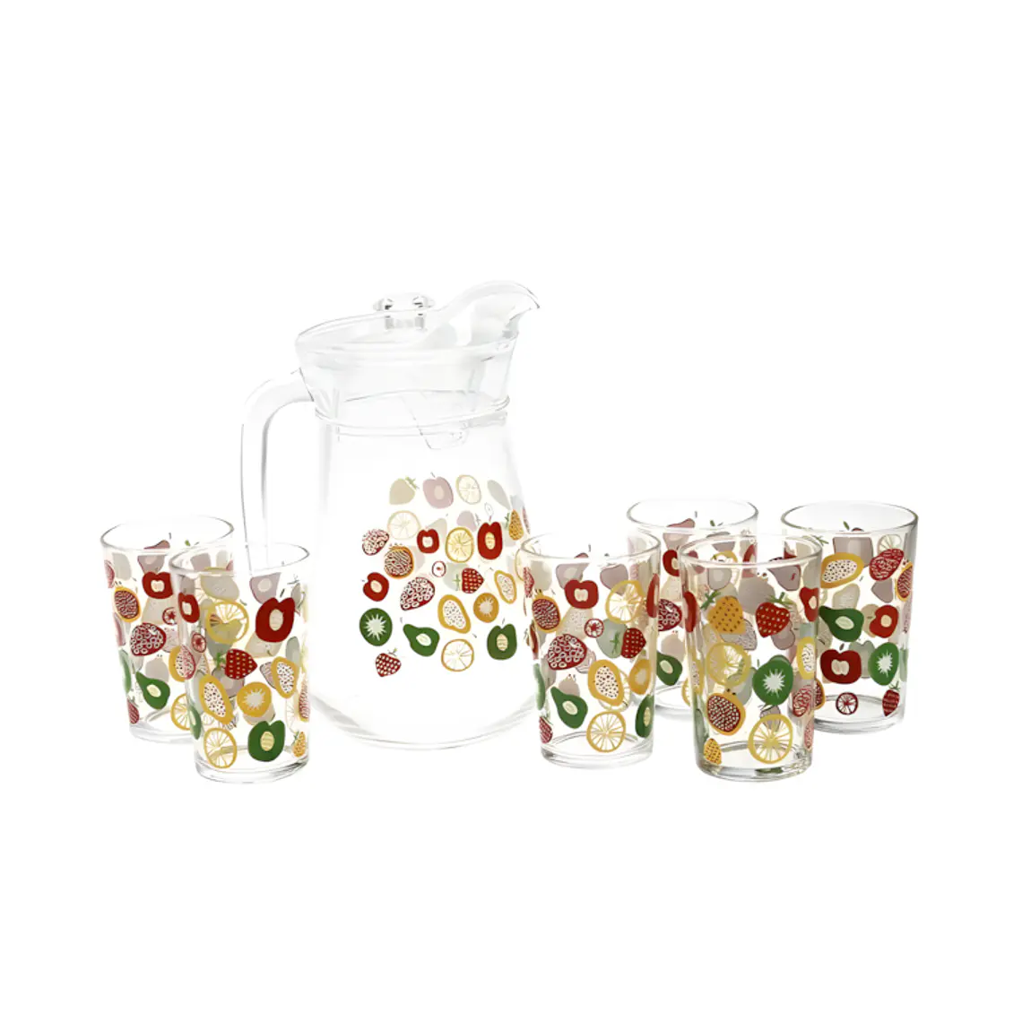 JGO JARRA X 7 PZ (JARRA 1300 ML+6 VASOS 215 ML) DEC FRESH FRIUTS MJT-19608/07P GB 1
